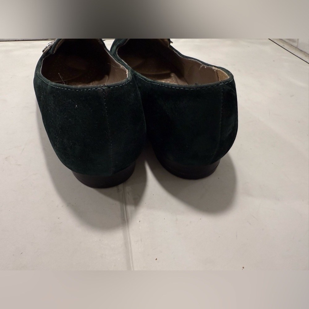 Dragonfly Bellini Dark Green Velvet Pointed Toe Flats Rhinestones Sz 6 - Picture 8 of 13